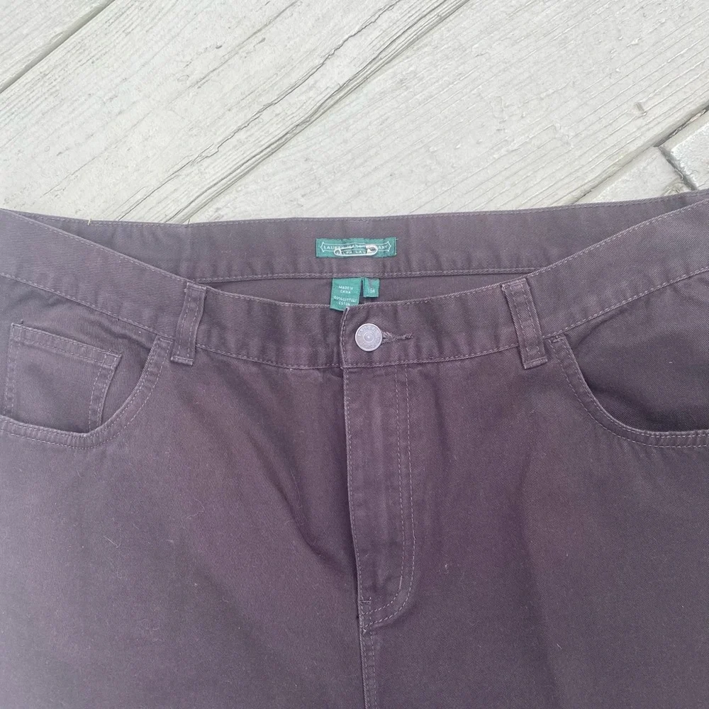 Lauren Jean Co. Ralph Lauren - Woman’s brown high rise crop jeans, Size: 16